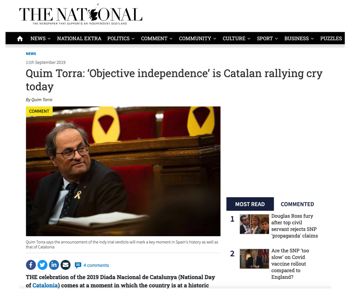‘Objective independence’ is Catalan rallying cry today