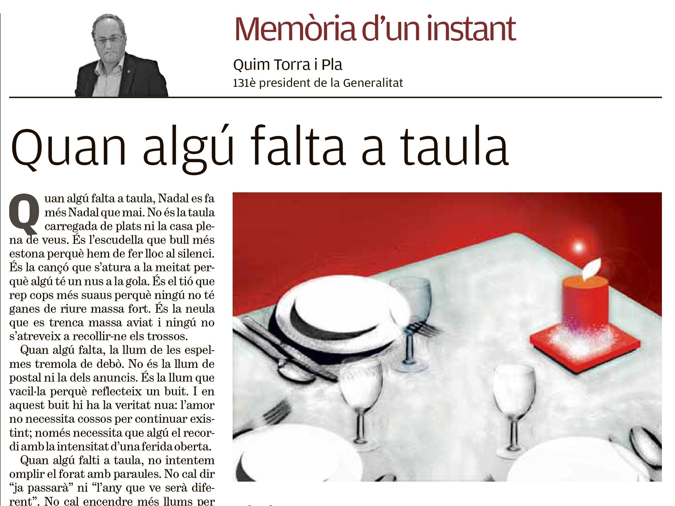 Quan algú falta a taula
