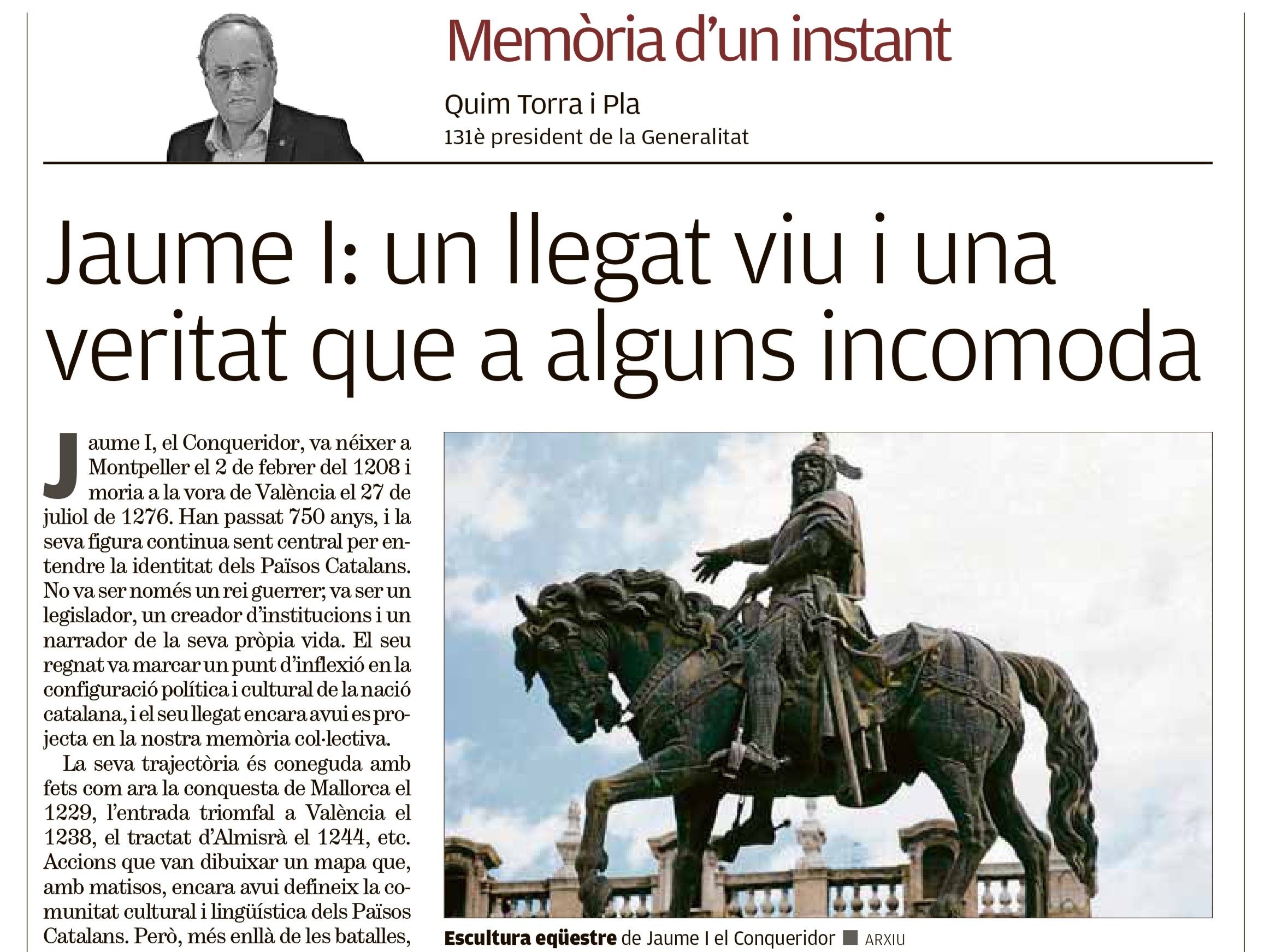 Jaume I: un llegat viu i una veritat que a alguns incomoda